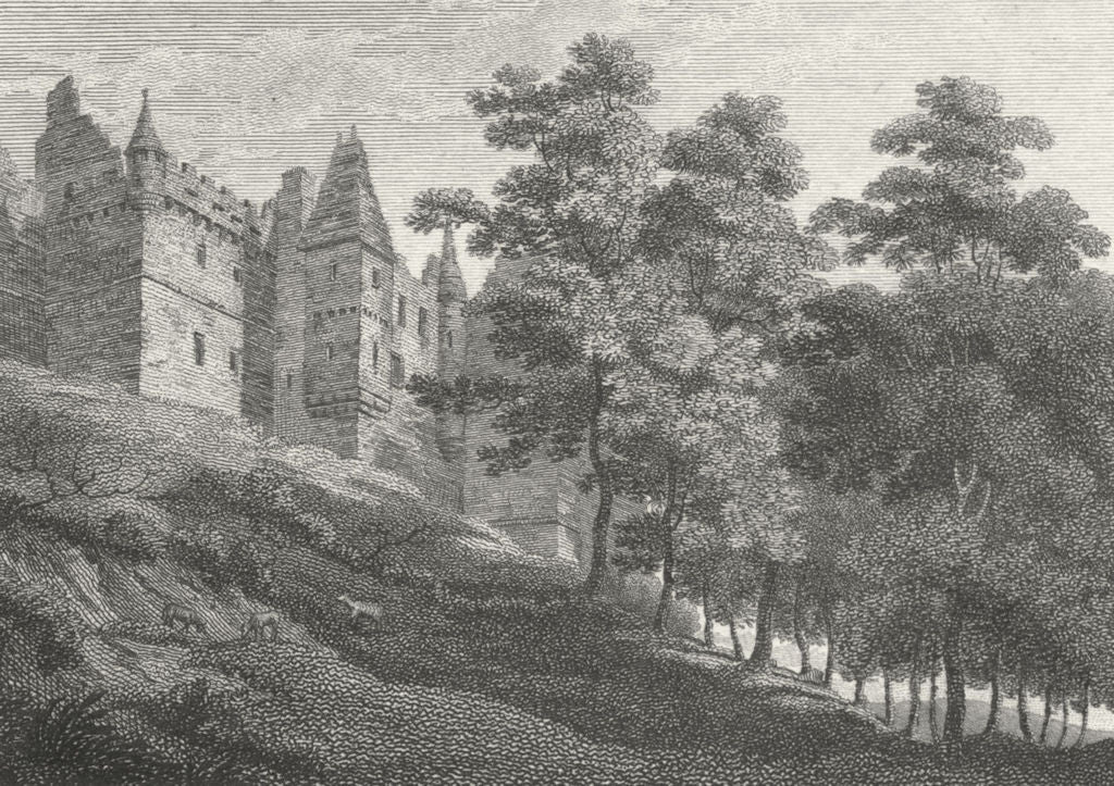 SCOTLAND. Darnaway Castle 1805 old antique vintage print picture